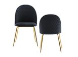 Wohnling 2Er Set Esszimmerstuhl Samt WL6.942 Schwarz