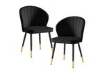 Wohnling 2Er Set Esszimmerstuhl Samt WL6.951 Schwarz