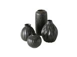 Boltze Vase Zalina 4-Teilig Schwarz, Blumenvase, Keramik Vase FüR Blumen