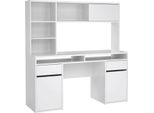 Dmora Scrivania Ambrenti 48.2X149X156.2H Cm Bianco Lucido, 2 Ante 2 Cassetti