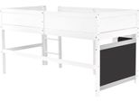 Letto Per Bambini 90X200Cm - Letto Per Bambini - Con Protezione Anticaduta E Rete A Doghe - Senza Materasso - Legno Massiccio - Bianco - Design Scandinavo