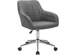Sgabello Da Lavoro Happyment Poly - Grigio Scuro - Tessuto - Ergonomico - Su Rotelle - Regolabile In Altezza - Con Braccioli - Per Adulti