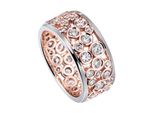 Fingerring Jobo "Ringmit 55 Zirkonia" Gr. 54, Silber (Silber 925), Fingerringe, Damen, 54, Silber 925 (Sterlingsilber), Fingerring, 925 Silber Bicolor Vergoldet