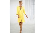 Bademantel FEEL GOOD Gr. 40, gelb, 40/42, Baumwolle, Hausmäntel, Bademantel