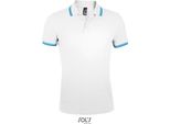 Sols 00577 | Polo Da Uomo Pasadena - Colore: Bianco/Acqua - Taglia: L