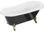 Vasca Da Bagno Autoportante Retro 150X73 Cm Oro Nero