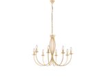 Botte - Lampadario In Ferro Laccato Avorio Con Decoraz. Effetto Decapè 8 Luci 120 - Ø74 - BL147-8-AV