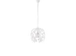 Edera - Lampadario In Ferro Laccato Bianco Con Decoraz. Effetto Shabby Chic E Strass In Cristallo 1 Luce X 97 - Ø30 - BL50-1-BCO