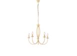 Botte - Lampadario In Ferro Laccato Avorio Con Decoraz. Effetto Decapè 5 Luci 113 - Ø55 - BL147-5-AV