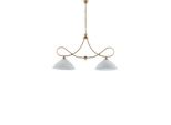 Dallas Lampadario In Ferro Laccato Avorio Con Decoraz. Effetto Decapè E Rifiniture In Oro Antico Con Diffusori In Vetro D. 13 Alabastro Bianchi 2 Luci