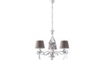 Lucy - Lampadario In Ferro Laccato Bianco Con Decoraz. Effetto Shabby Chic E Paralumi D. 16 In Pvc Tortora 3 Luci 113 - Ø59 - BL184-3-BCO