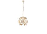 Edera - Lampadario In Ferro Laccato Avorio Con Decoraz. Oro Antico E Strass In Cristallo 1 Luce X 97 - Ø30 - BL50-1-AV