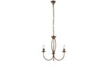 Botte - Lampadario In Ferro Laccato Marrone Con Decoraz. Oro Antico 3 Luci 110 - Ø45 - BL147-3-BR