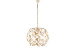 Edera - Lampadario In Ferro Laccato Avorio Con Decoraz. Oro Antico E Strass In Cristallo 3 Luci 105 - Ø50 - BL50-3-AV
