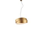 Astro - Sospensione In Ferro Laccato Bianco Con Decoraz. Oro Antico E Cavo In Acciaio Regolabile 2 Luci 122 - Ø46 - BL207-2-BOR