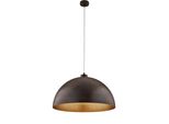 Marcus Sospensione In D. 50 In Ferro Laccato Nero Con Dec. Esterna Effetto Ruggine E Dec. Interna Oro Antico Con Cavo Elettrico Regolabile 1 Luce