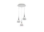 Nemesi Sospensione In Ferro Con Vetri Trasparente Pyrex 3 Luci 141 Ø50 BL280-S3-TR