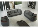 Set Di Divani Royal Luxury Designer Couch Upholstery 3+2+1 Pelle Sofa Seat Royal Grey