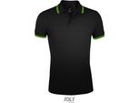 Sols 00577 | Polo Da Uomo Pasadena - Colore: Nero/Lime - Taglia: 3XL