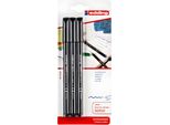 Penne A Punta In Fibra Edding 1200 Nero (Confezione Blister Da 3)