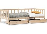 Vidaxl Letto Da Giorno Con Cassetti 90X190 Cm In Legno Di Pino Massiccio