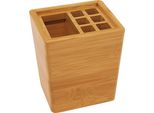 Portamatite Wedo, In Bambù, Con Inserto In Alluminio Rettangolare, 1 Scomparto Grande E 8 Scomparti Piccoli Per Penne Singole (61 407)
