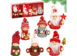 Brubaker 6 Pz. Set Di Figure Natalizie All'uncinetto Per Decorazioni Per L'albero Alte Fino A 8 Cm