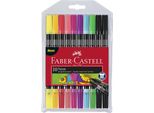 Faber-Castell 151109 FABER-CASTELL Penne A Doppia Punta In Fibra Neon, Confezione Da 10 Pezzi