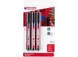 Marcatore Permanente Edding 330 Nero (Confezione Blister Da 3)