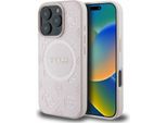 Guess GUHMP16XPSAPSMEP Custodia Rigida Rosa Per Iphone 16 Pro Max 6,9" Saffiano Peony Classic Logo Custodia Protettiva Magsafe"