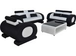 Divano Divano In Pelle Seduta 3+2+1 Set Completo Designer Tappezzeria Moderna Nuovo