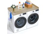 Succebuy Piano Di Lavoro Per Lavatrice E Asciugatrice, 54 X 27 Pollici, In Legno, Idrorepellente Con Cuscinetti Antiscivolo, Per Organizzare Il Bucato, Rovere