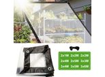 Jayseuw Telone Impermeabile In Pvc Trasparente Con Occhielli, Telone Resistente Alle Intemperie Tettoie Pieghevoli, Telone Di Protezione Dalla Pioggia 3 × 3M Per Mobili Da Giardino Piante Serra