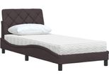 Vidaxl Letto Con Materasso In Tessuto Marrone Scuro 90X190 Cm