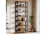 Libreria A 6 Livelli Tribesigns, Altezza 180 Cm, Stile Industriale Con Struttura In Metallo E Ripiani Aperti Per L'ufficio Di Casa, Marrone Rustico