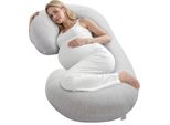 Cuscino Per La Gravidanza E L'allattamento Cuscino Per Il Sonno Laterale - 133X63X21 Cm A Forma Di C - Cuscino Confortevole Per Donne In Attesa E In Allattamento