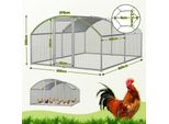 Izrielar 3X 4X 2M Pollaio Con Tetto A Cupola Recinto Per Animali Recinto Per Animali Ruspanti Con Tetto Ombreggiante In Pe, Struttura In Acciaio Zincato, Recinzione Esterna Utilizzato Per Polli, Pollai, Piccoli Animali