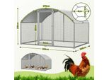 Izrielar 3X2X2M Pollaio Con Tetto A Cupola Recinto Per Animali Recinto Per Animali Ruspanti Con Tetto Ombreggiante In Pe, Struttura In Acciaio Zincato, Recinzione Esterna Utilizzato Per Polli, Pollai, Piccoli Animali