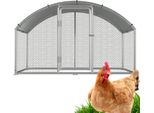 Izrielar 3X2X2M Pollaio Con Tetto A Cupola Recinto Per Animali Recinto Per Animali Ruspanti Con Tetto Ombreggiante In Pe, Struttura In Acciaio Zincato, Recinzione Esterna Utilizzato Per Polli, Pollai, Piccoli Animali