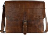 Bugatti Pelle Borsa A Tracolla Messenger Bag Cognac Marrone Chiaro