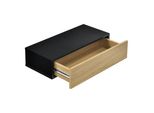 In And Outdoormatch Scaffale A Muro Ocie - Con Cassetto - 50 X 24 X 12 Cm - Set Di 2 Pezzi - Nero E Legno - Truciolato - Look Elegante