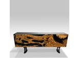 Mobile Porta Tv Credenza Rtv Basso Soggiorno Resina Epossidica Legno Marrone