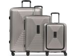 Redolz Carrello Con Scomparto Per Laptop Essentials 14 Trolley Set 3 -Pezzi ( S Exp. Front Pocket ) Coffee Grey Metallic Grigio Talpa