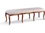 Panca Classica Marrone Design Tessile Nuovo Rivestimento Tessuto Sedute Nuovo