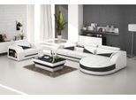 Divano In Pelle Divano Zona Giorno Divano Angolare + Poltrona Set Design Divano Con Usb