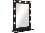 Vidaxl Specchio Per Lavabo Nero Effetto Rovere 70 X 50 X 18 Cm
