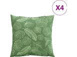 Vidaxl Streupillows Leaf 4 Pezzi Motivo Foglie 40 X 40 Cm Tessuto In Poliestere