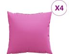 Vidaxl Streupillows Uni 4 Pezzi Rosa 40 X 40 Cm Tessuto Poliestere