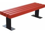 Casa Padrino Park Bench - Panchina Da Città Rosso / Nero 150 Cm - Panchina Da Giardino Solida