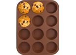 Teglia Per Muffin Orion Teglia Per Muffin In Silicone Per 12 Muffin Teglia Per Cupcake Marrone